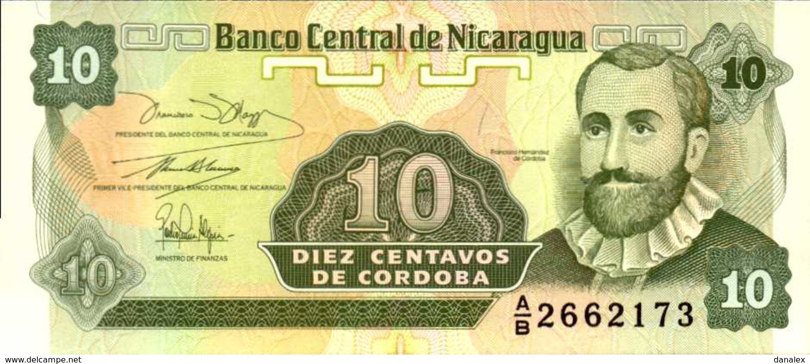 NICARAGUA  10 CENTAVOS DE CORDOBAS  De 1991nd  Pick 169  UNC/NEUF - Nicaragua