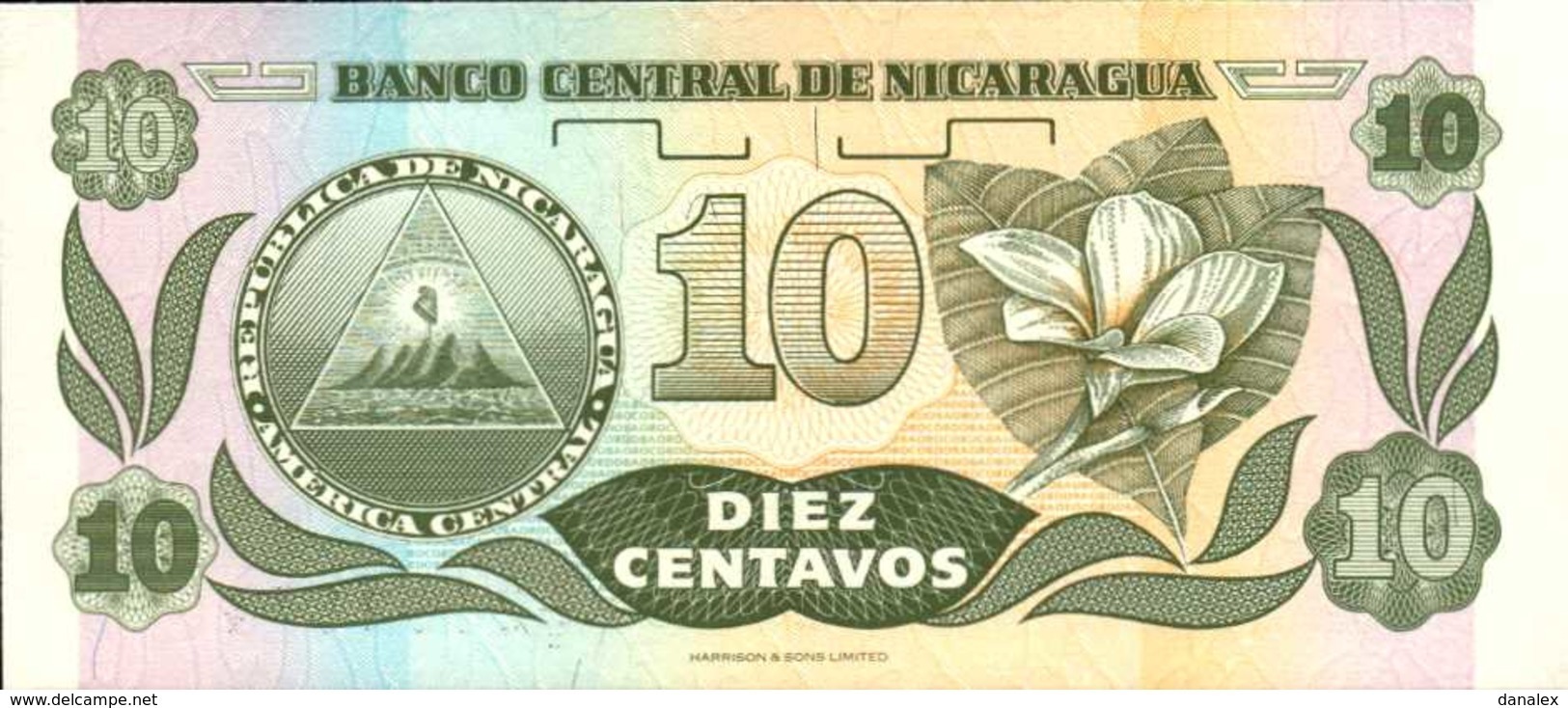 NICARAGUA  10 CENTAVOS DE CORDOBAS  De 1991nd  Pick 169  UNC/NEUF - Nicaragua