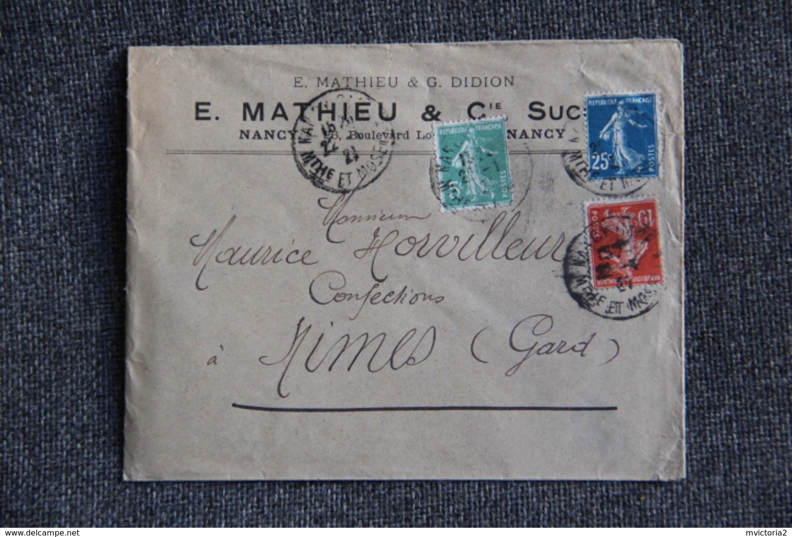 Timbre Sur Lettre Publicitaire - NANCY, E.MATHIEU Et Cie - 1900 – 1949