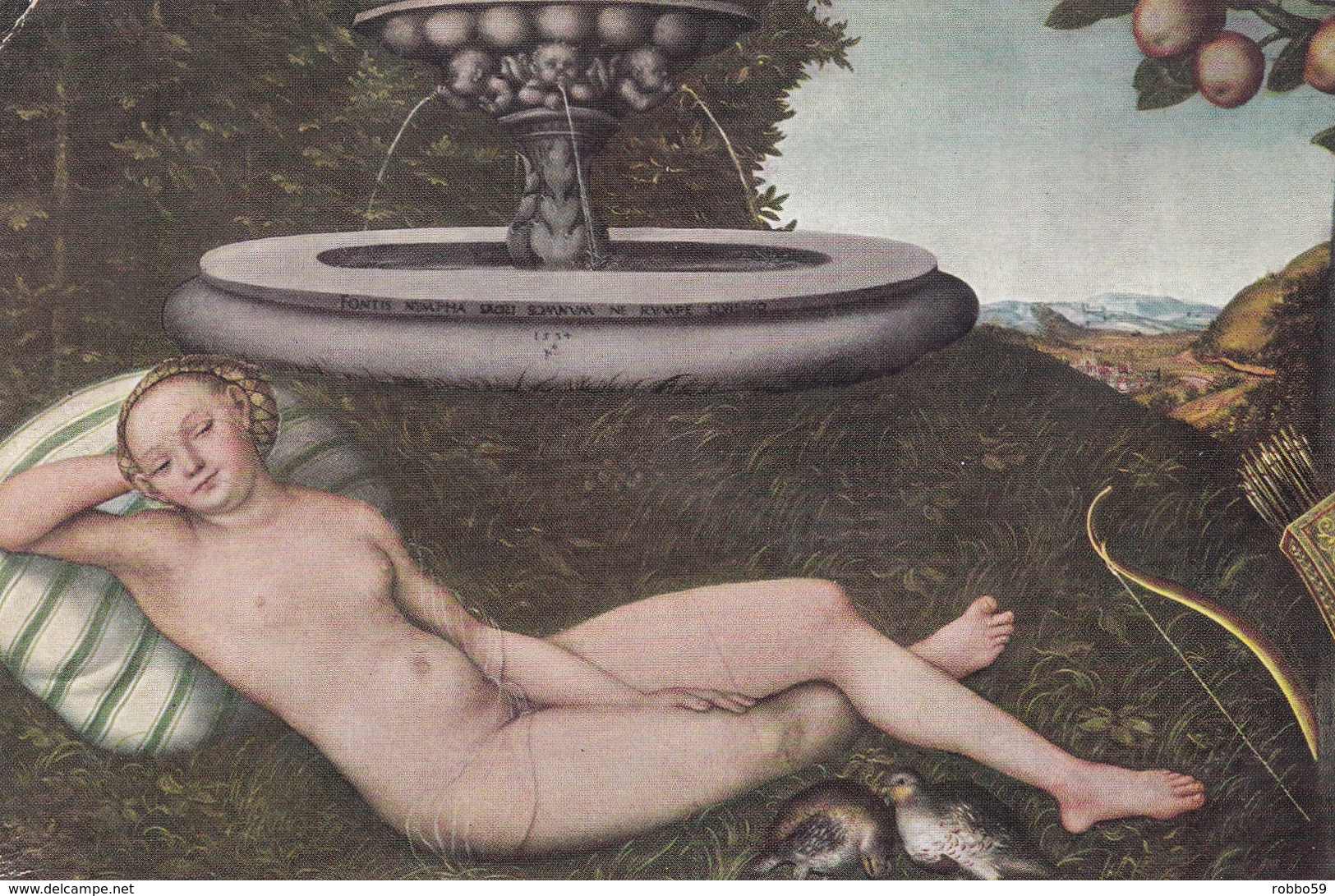 Lucas Cranach The Nymph Of The Fountain Postcard Unused Good Condition - Paintings