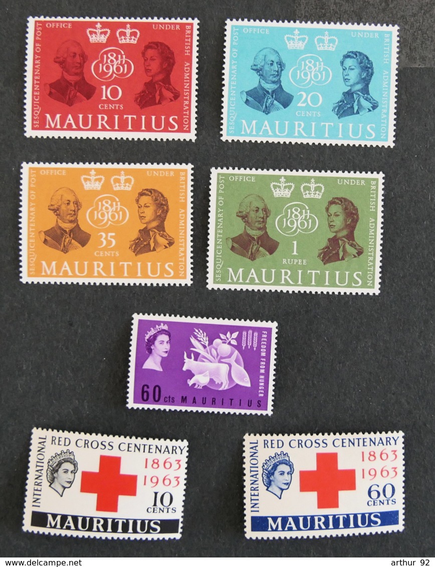 ILE MAURICE - MAURITIUS - 1961 - YT 256 à 262** - Commemoratifs - Mauricio (1968-...)