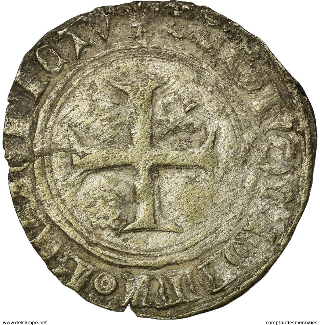 Monnaie, France, Charles VI, Demi Blanc Guénar, Paris, TB, Billon - 1380-1422 Karl VI. Der Vielgeliebte