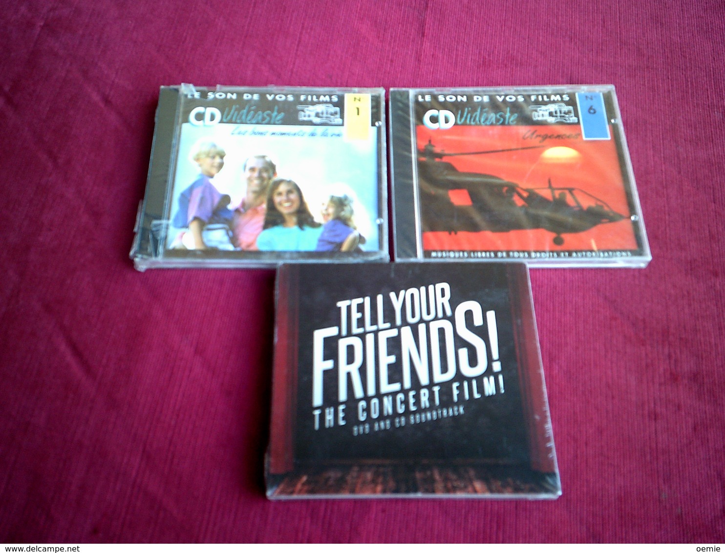 COLLECTION DE 3 CD ALBUM  °LE SON DE VOS FILMS  °° CD VIDEASTE  URGENCES No 1 + No 6 + TELL YOUR FRIENDS  THE CONCERT FI - Collezioni