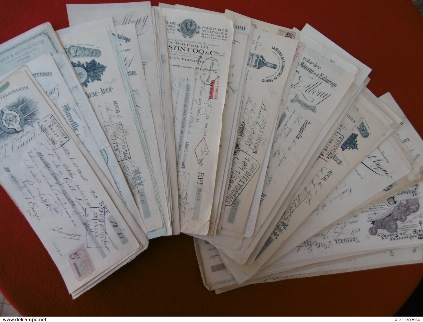 LOT 121 QUITTANCES ILLUSTRÉES TIMBRES FISCAUX - Other & Unclassified