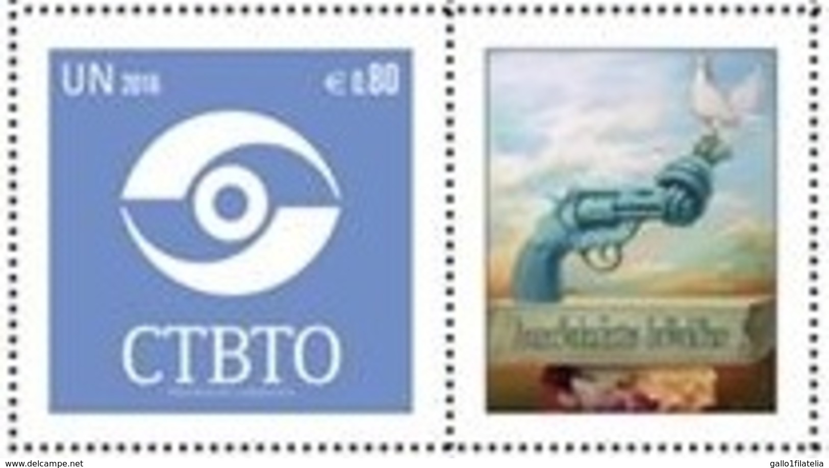 2016 - O.N.U. / UNITED NATIONS - VIENNA / WIEN - FRANCOBOLLO DA FOGLIO DI FRANCOBOLLI PERSONALIZZATI - 20 ANNI CTBTO.MNH - Ongebruikt