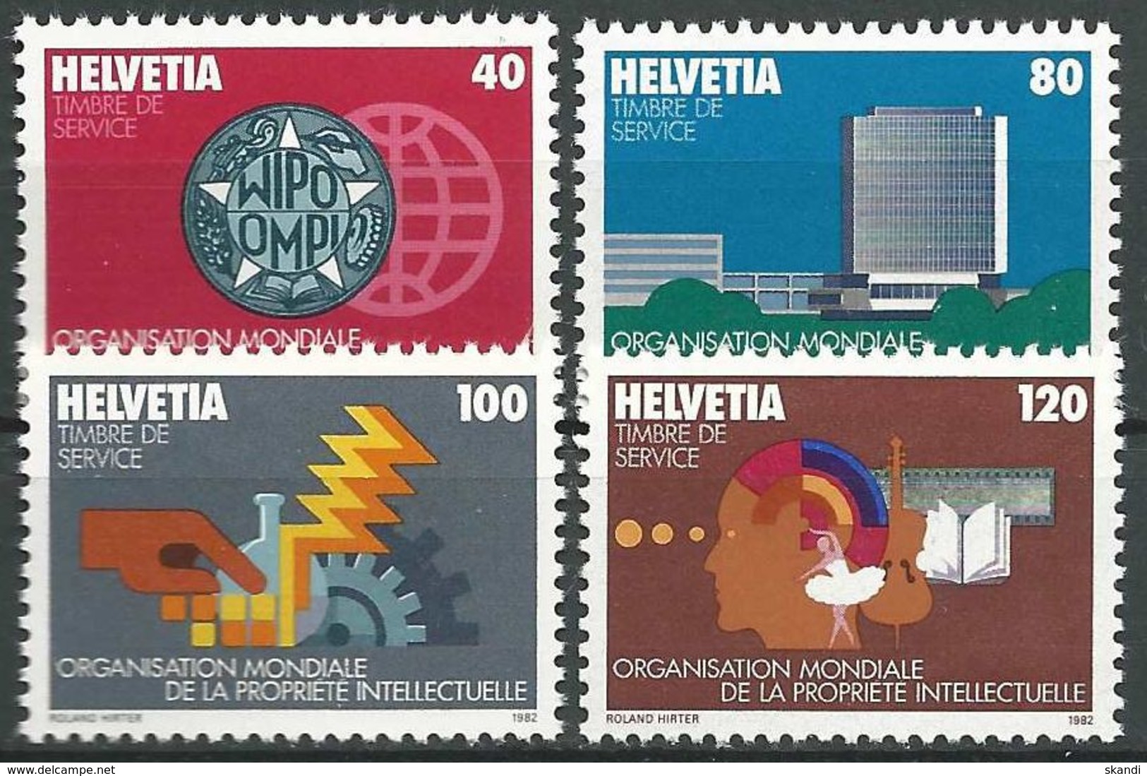 SCHWEIZ 1982 Mi-Nr. WIPO 1/4 ** MNH - Servizio