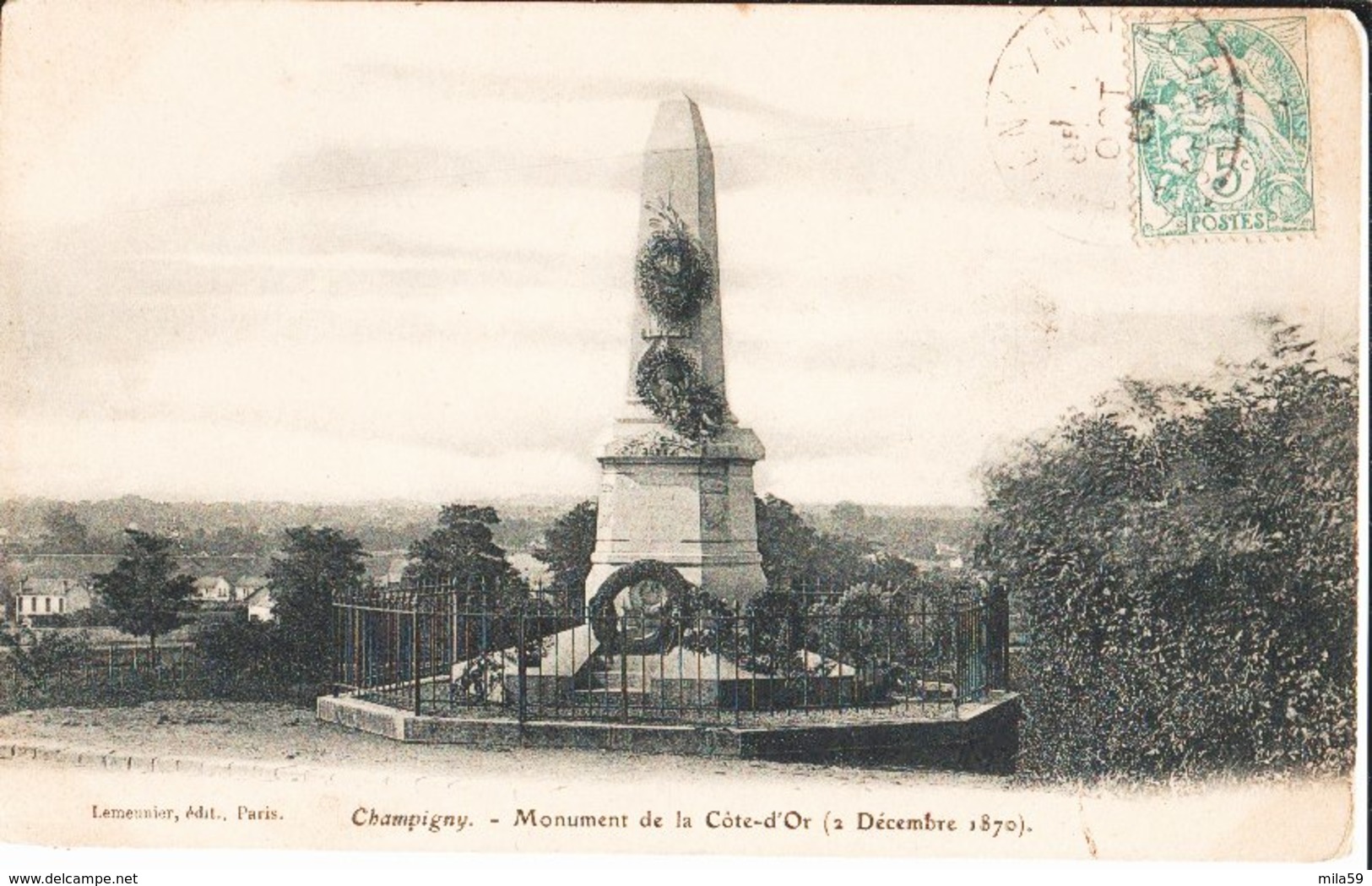 Champigny. - Monument De La Côte D'Or. "2 Décembre 1870" . à M. Patricot. à St Mandé. - Champigny