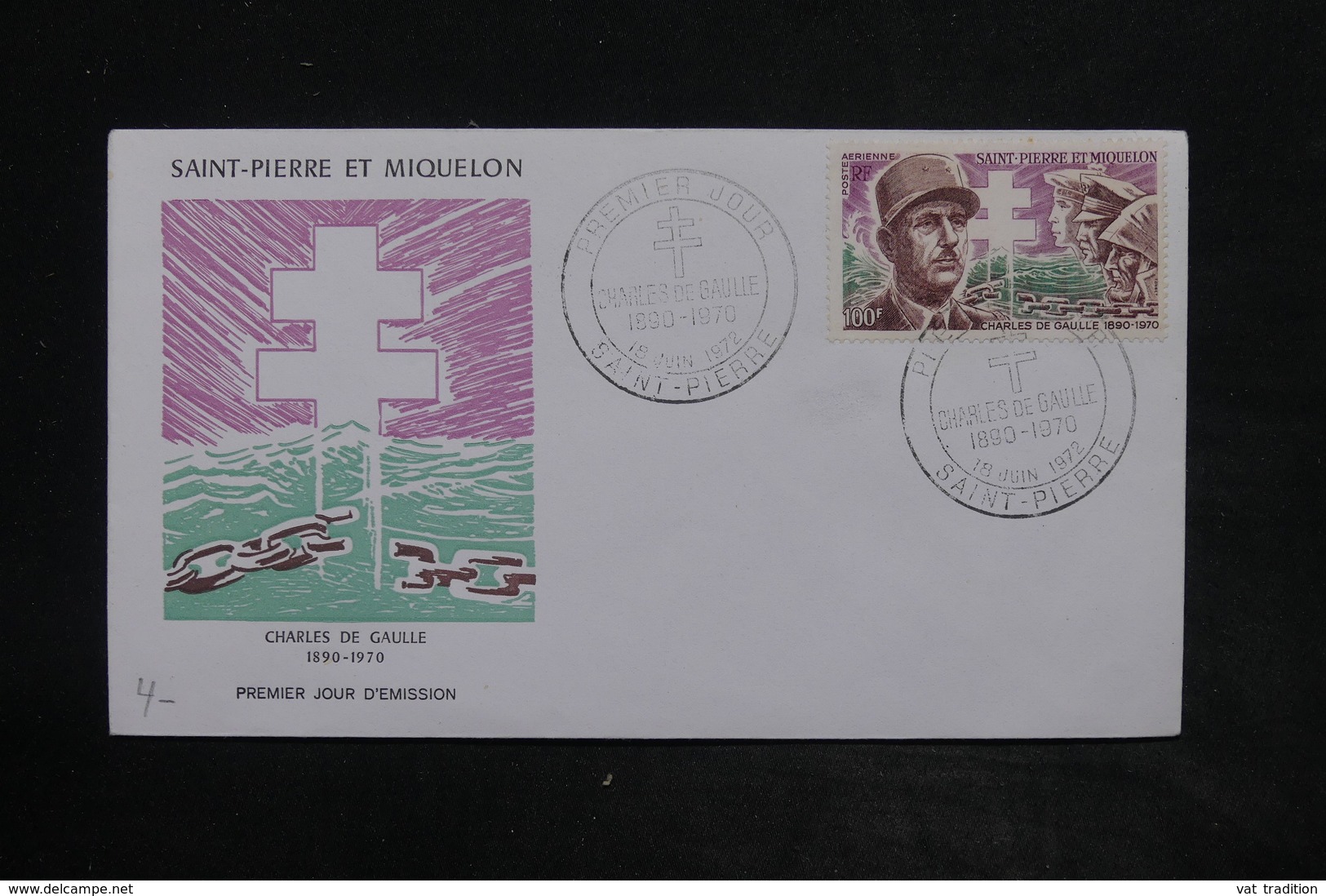 SAINT PIERRE & MIQUELON - Enveloppe FDC Du Général De Gaulle En 1972 - L 26245 - FDC