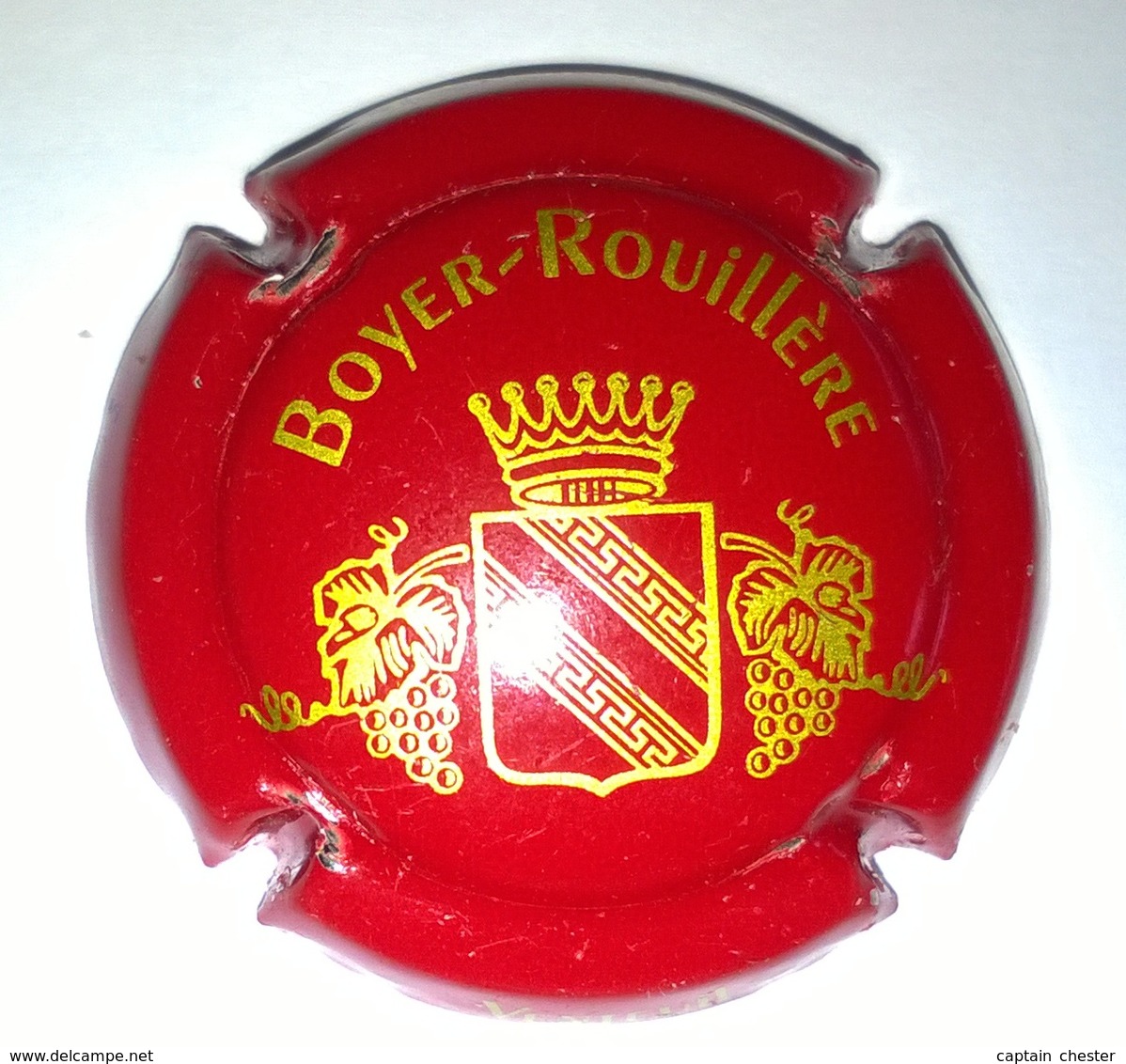 Plaque De Muselet De Champagne " Boyer Rouillère - Rouge Et Or " - Other & Unclassified