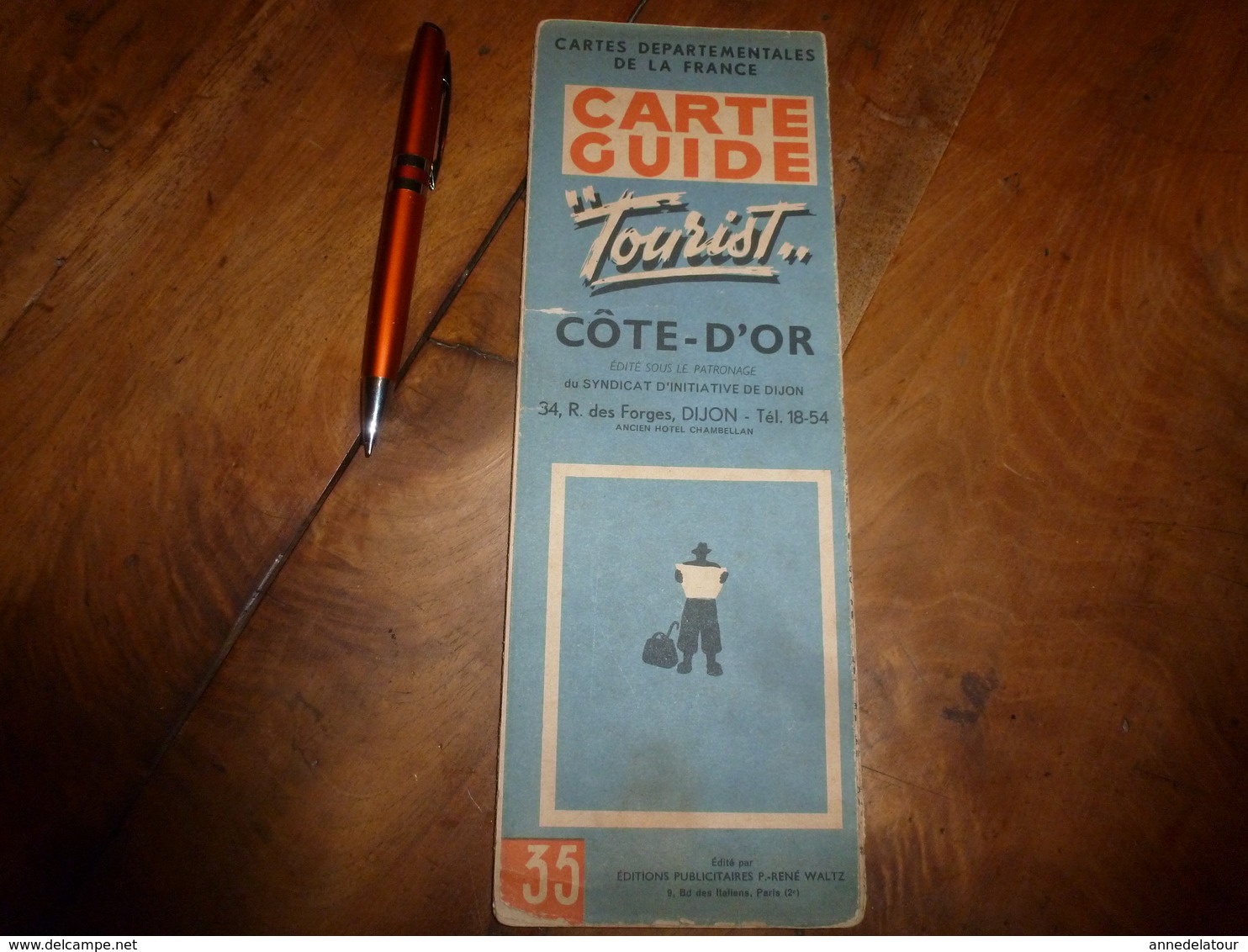 Vers 1955  CARTE GUIDE Ancienne De La CÔTE D'OR , Avec Descriptif Et Liste Des Communes De Plus De 250 Habitants - Autres & Non Classés