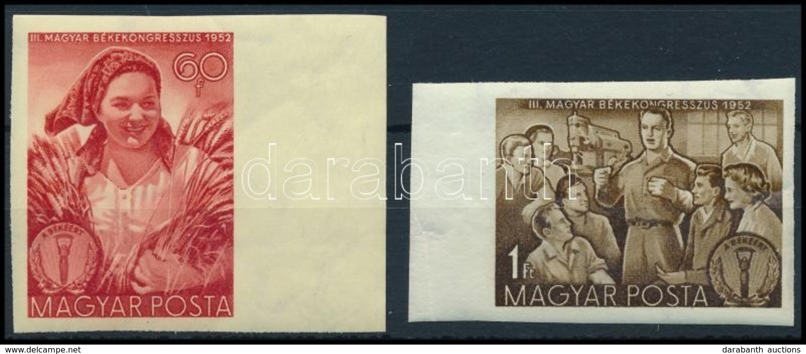 ** 1952 Békekongresszus Vágott Sor (8.000) (törések, 1Ft Betapadás) - Other & Unclassified