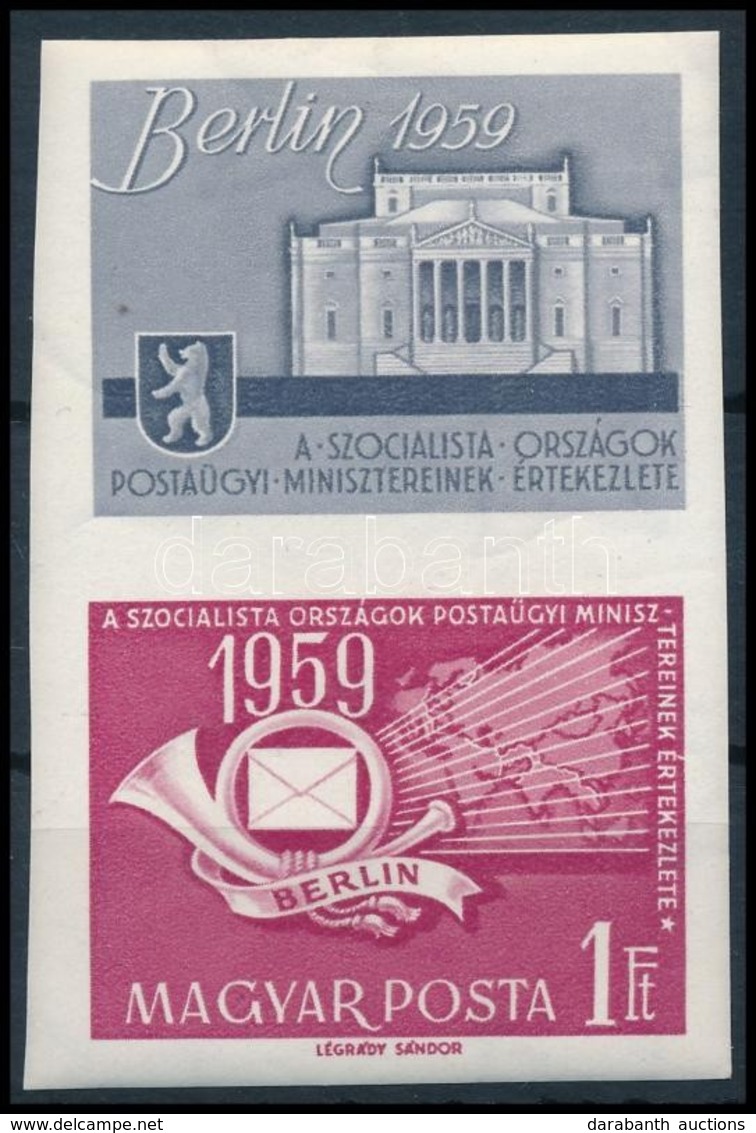 ** 1959 A Szocialista Országok Postaügyi Minisztereinek értekezlete Vágott Szelvényes Bélyeg (4.000) (törések) - Other & Unclassified