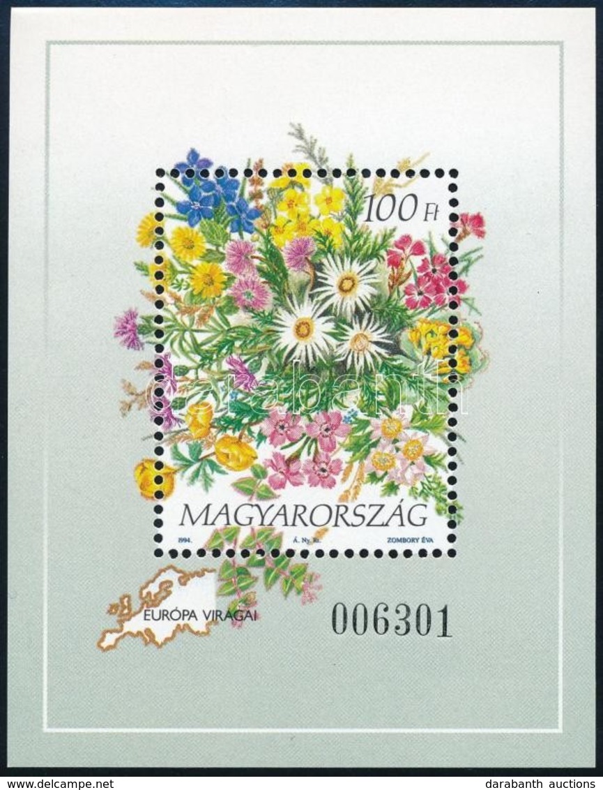 ** 1994 Európa Virágai 100 Db Blokk (80.000) - Other & Unclassified