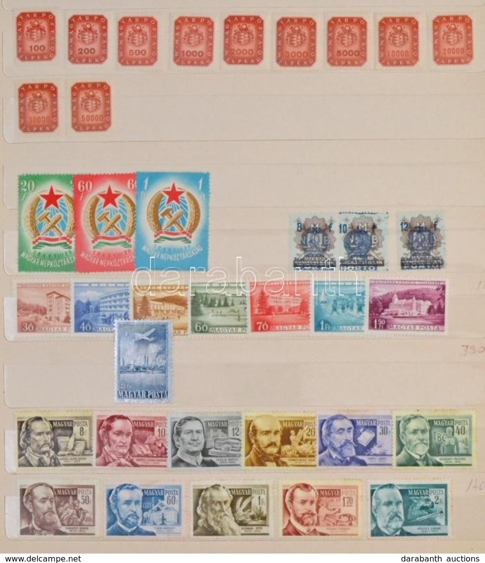 ** 1958-1969 Magyar Sorok Gyűjteménye + Kevés Régebbi Sor 1945-1953 Között, 12 Lapos Nagy Alakú Berakóban (56.500) - Other & Unclassified