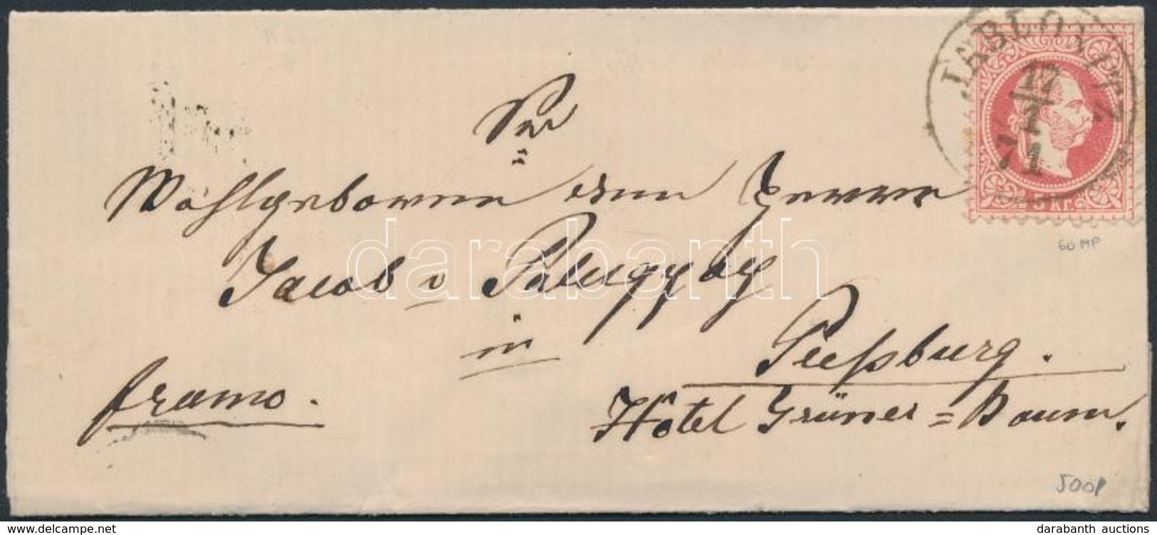 1871 5kr Levélen / On Cover 'JABLONITZ' - Pressburg - Other & Unclassified