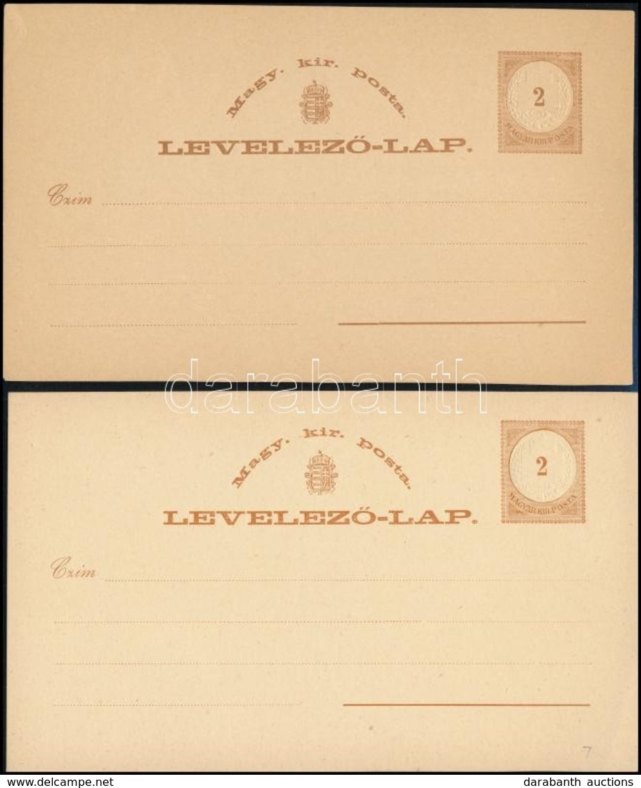 1874-1876 Két Db Használatlan Levelezőlap Si 6, Si 7a - Other & Unclassified