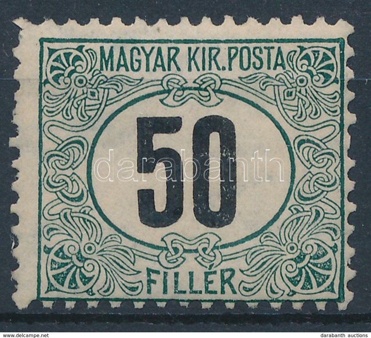 * 1905 Zöldportó 50f Számvízjellel - Other & Unclassified
