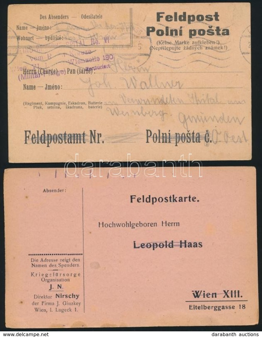 1915-1918 2 Db Ritkább Kiadású Tábori Posta Levelezőlap - Other & Unclassified