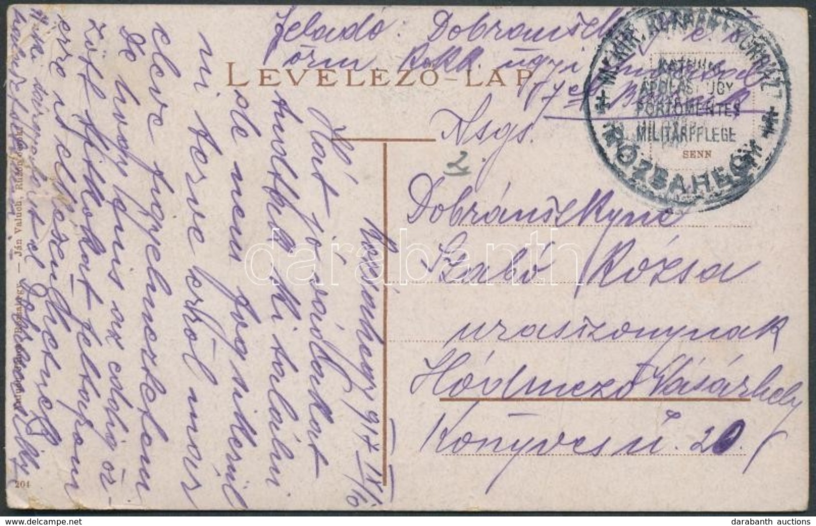 1917 Képeslap / Postcard From Disabled Hospital 'M. KIR ROKKANTKÓRHÁZ RÓZSAHEGY' - Autres & Non Classés