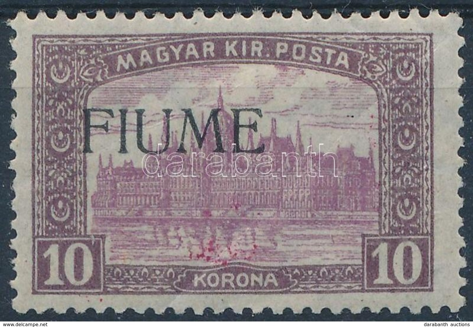 * 1918 Parlament 10K Gépi II Felülnyomással, Bodor Vizsgálójellel (30.000) (törött / Folded) - Other & Unclassified