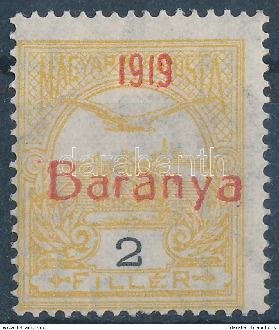 * Baranya I. 1919 2f Vörös Felülnyomással Próbanyomat, Garancia Nélkül (**22.000) - Other & Unclassified