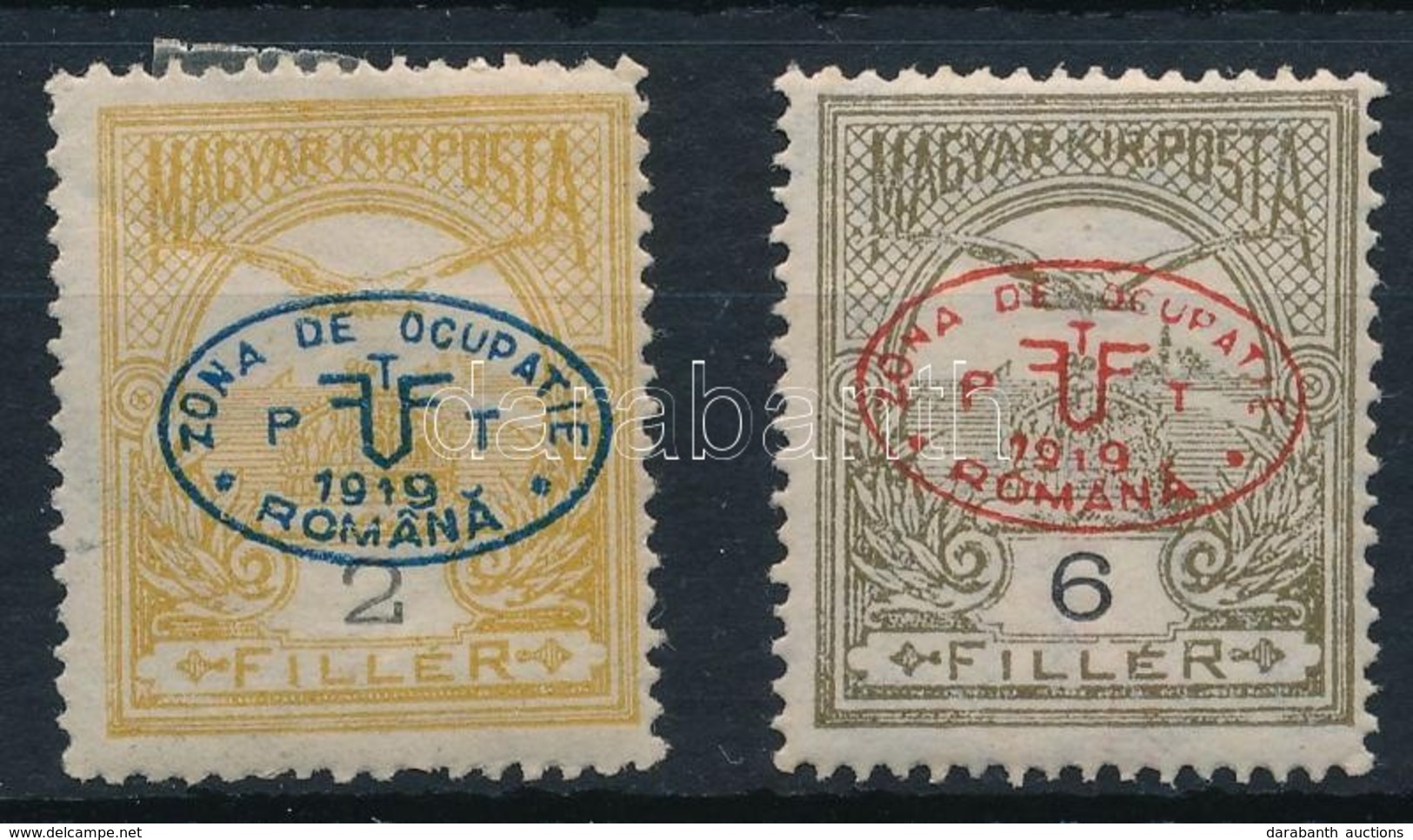** * Debrecen I. 1919 Turul 2f és 6f Garancia Nélkül (**58.000) - Other & Unclassified
