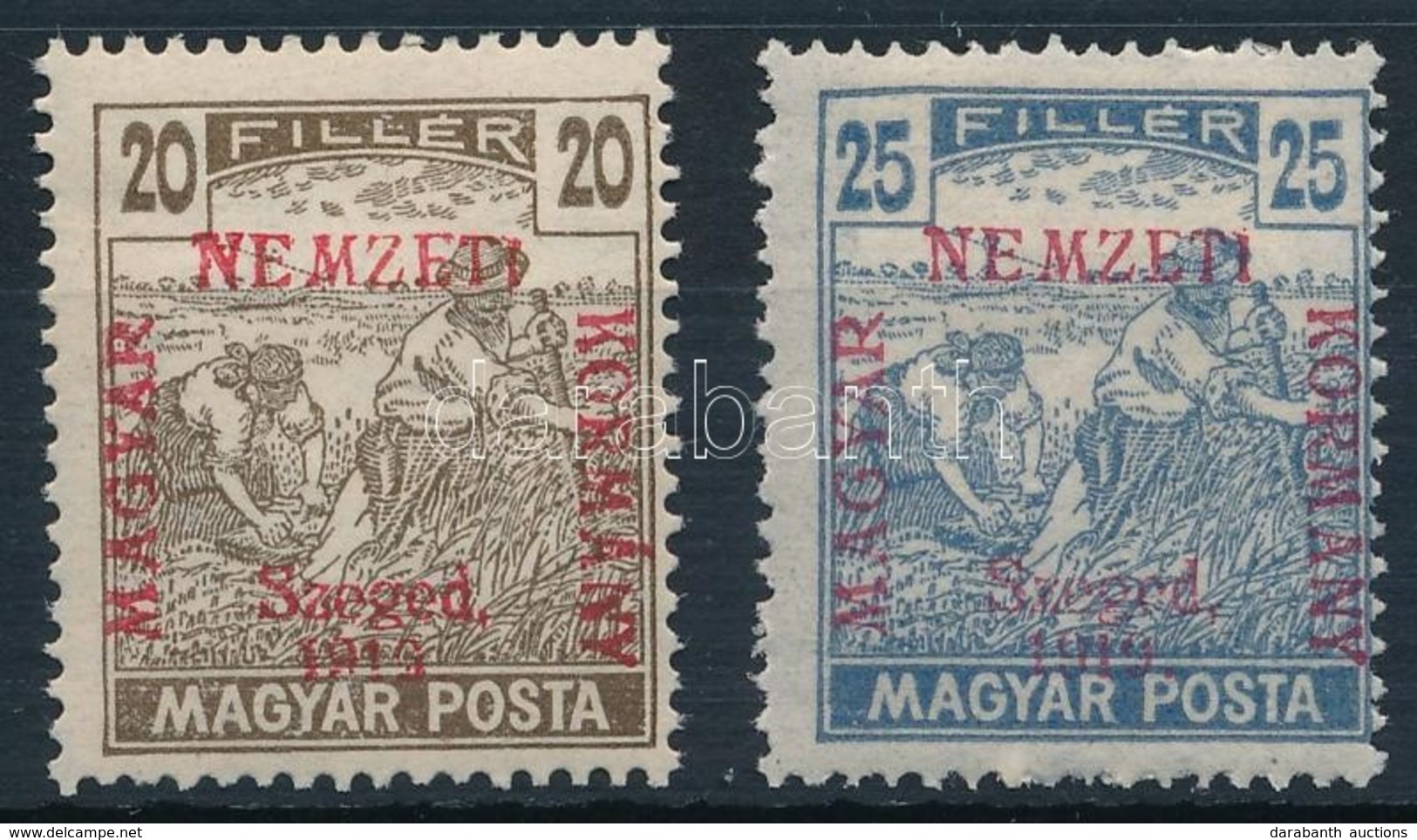 * Szeged 1919 Magyar Posta 20f, 25f Garancia Nélkül (*11.250) - Autres & Non Classés