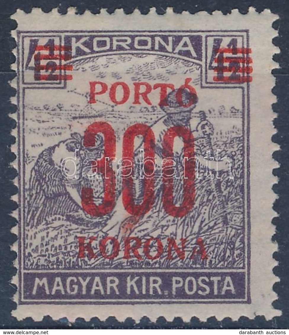 * 1921 Kisegítő Portó 300K Festékelkenődéssel - Other & Unclassified