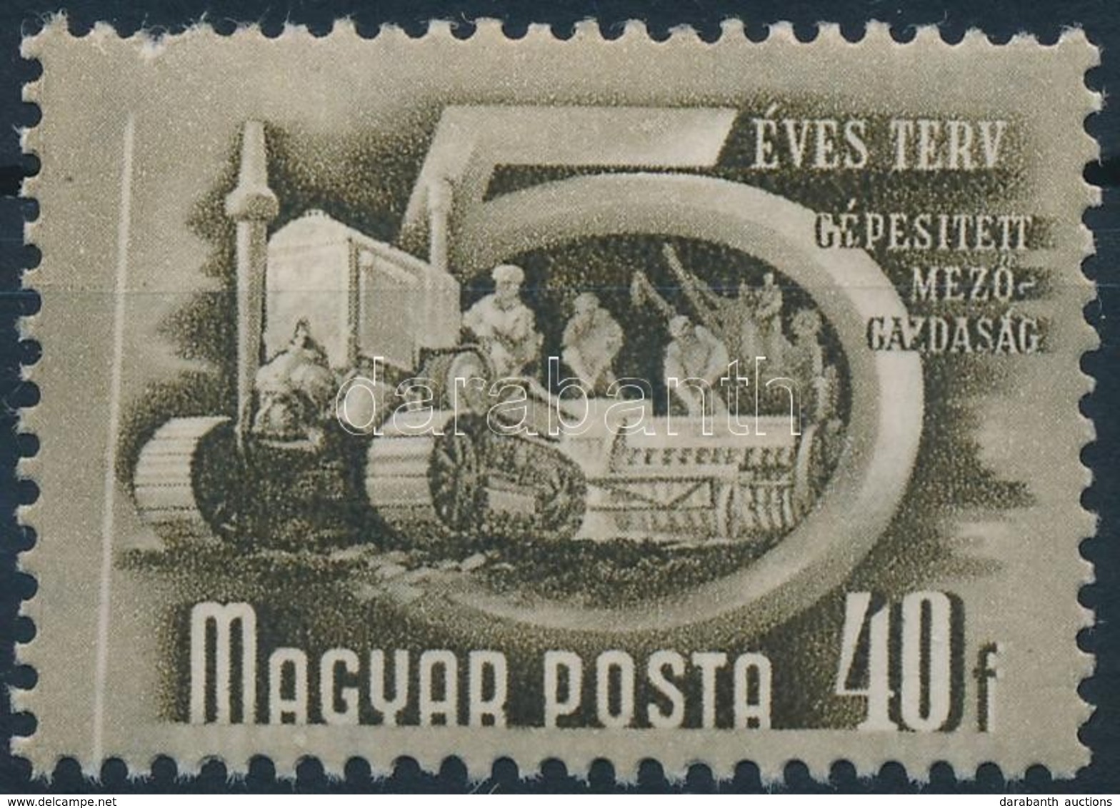 * 1951 Ötéves Terv (II) 40f Papírránccal (foghiány) - Other & Unclassified