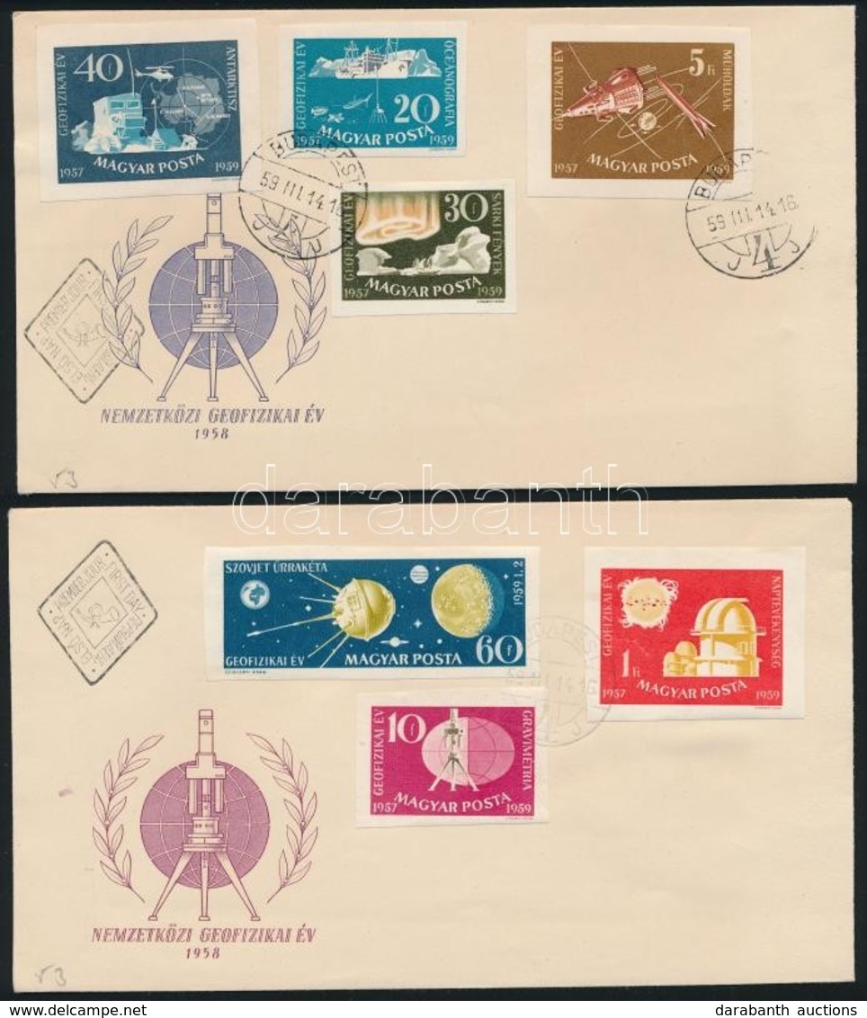 1959 Geofizikai év Vágott Sor 2 Db FDC-n - Other & Unclassified