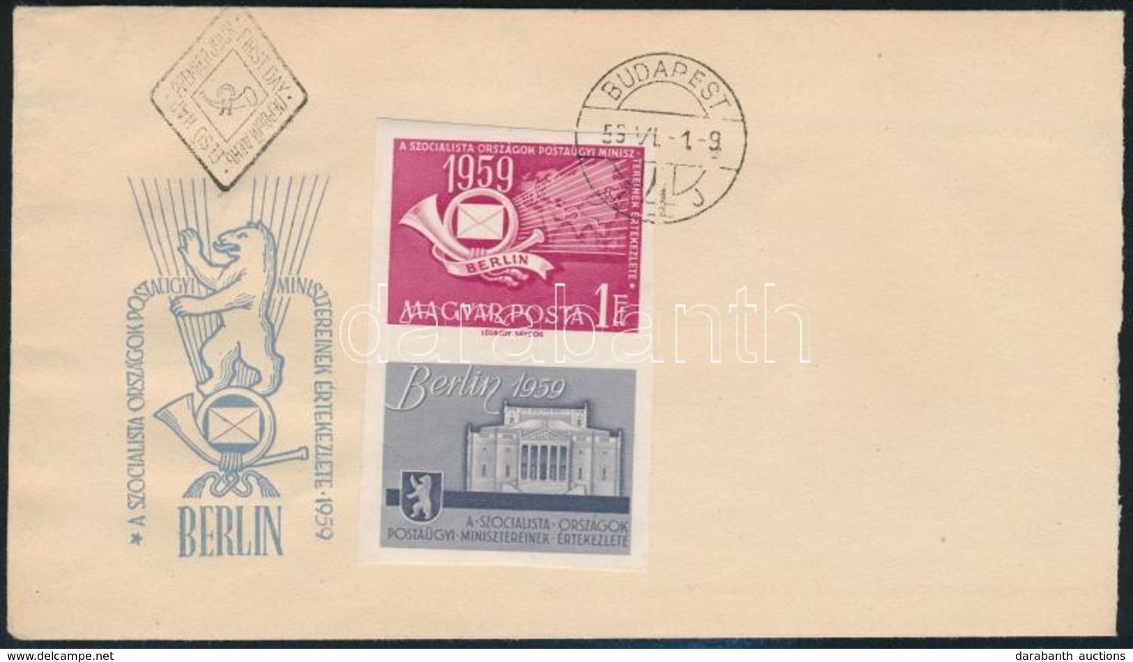 1959 Postaminiszterek Vágott Alsó Szelvényes Bélyeg FDC-n - Other & Unclassified