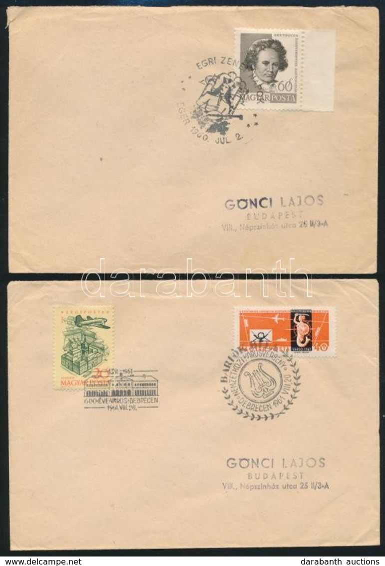 1960-1961  4 Db Alkalmi Bélyegzésű Futott Boríték - Other & Unclassified