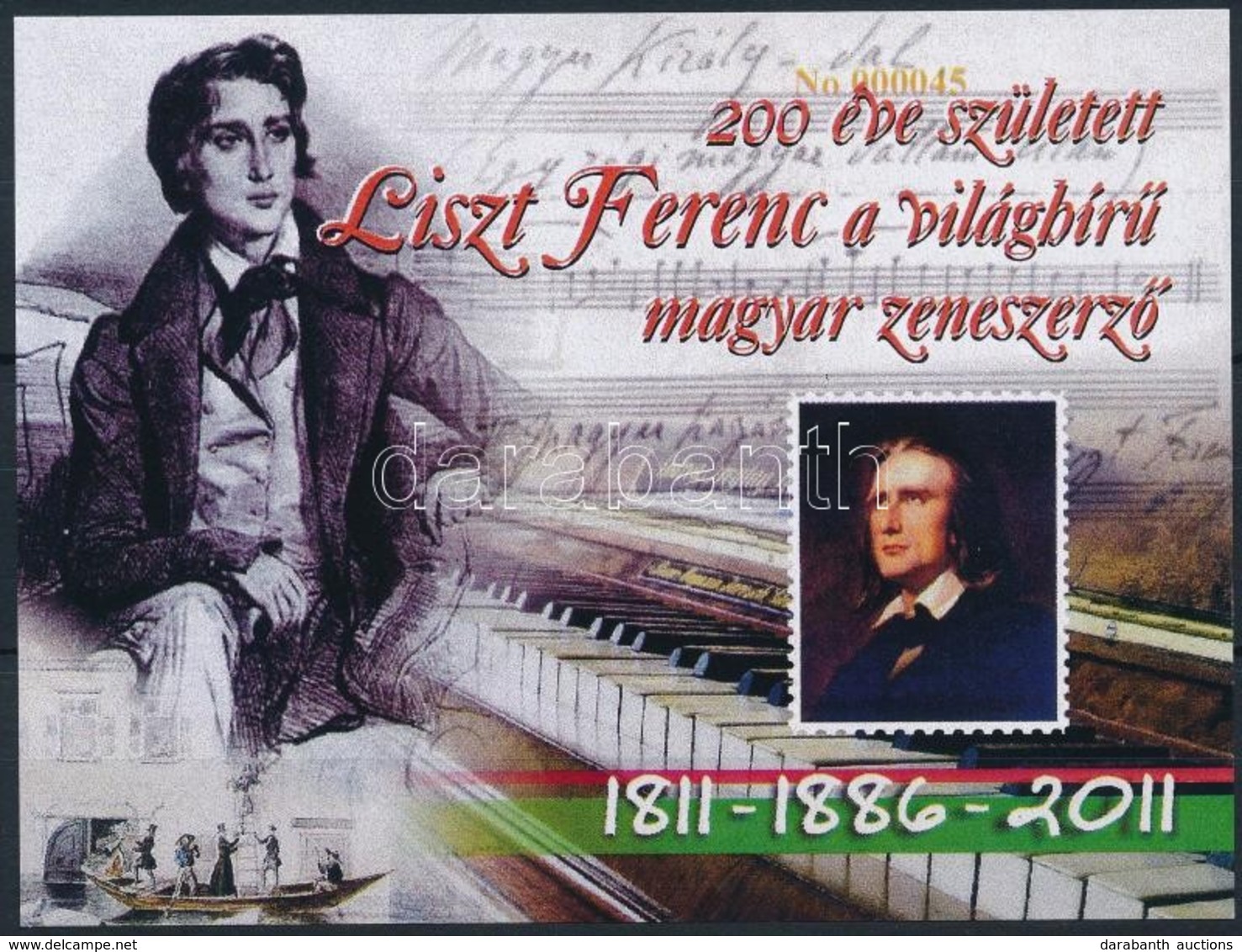 ** 2011 200 éve Született Liszt Ferenc Emlékív, Hátoldalán 'AJÁNDÉK Utánvétes' FELIRATTAL - Other & Unclassified