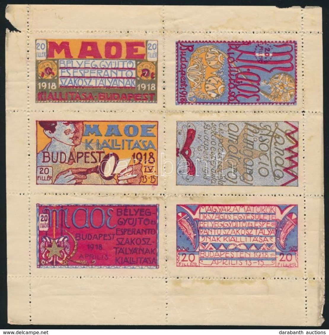 (*) 1918 MAOE Kiállítás Emlékív - Other & Unclassified