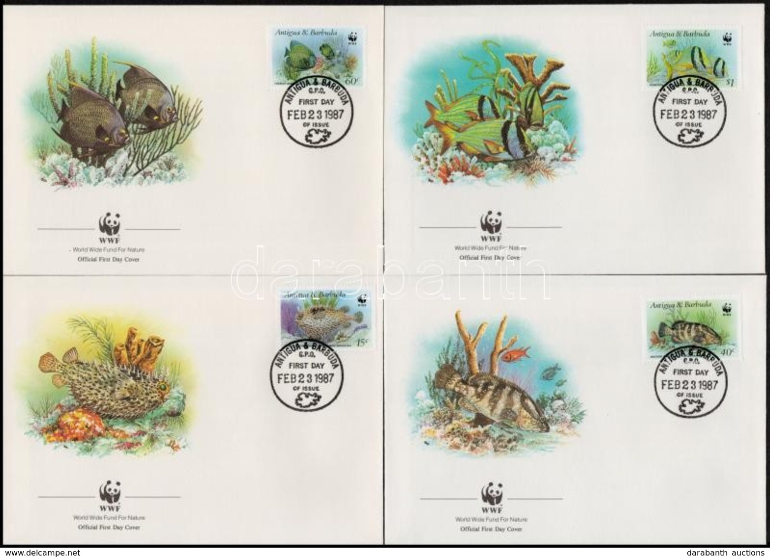 1987 WWF: Halak Sor 4 Db FDC-n Mi 1010-1013 - Other & Unclassified