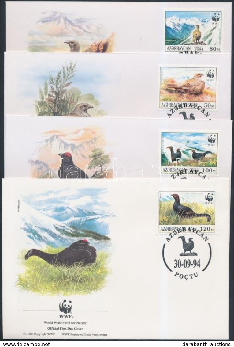 1994 WWF: Madár Sor Mi 161-164 4 Db FDC-n - Autres & Non Classés