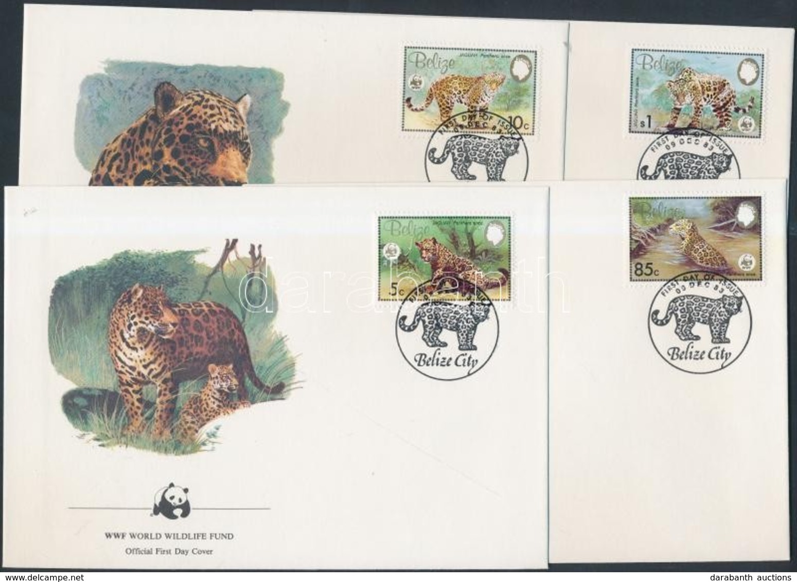 1983 WWF: Jaguár Sor Mi 719-722 4 FDC-n - Other & Unclassified