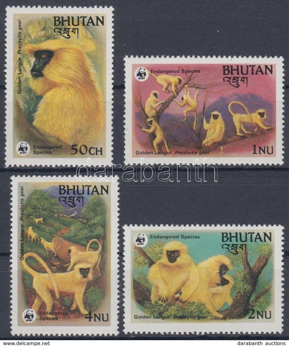 ** 1984 WWF Aranylangur Sor + Ugyanaz A Sor 4 FDC-n Mi 840-843 - Other & Unclassified