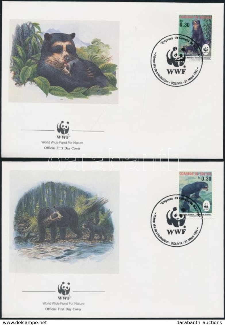 1991 WWF Pápaszemes Medve Sor Mi 1137-1140 4 FDC-n - Other & Unclassified