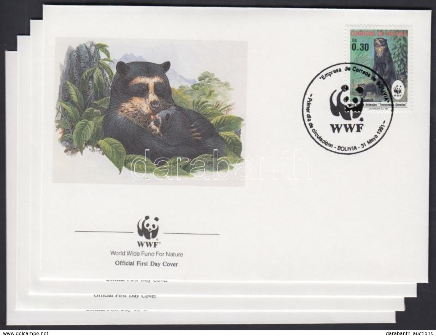 1991 WWF: Medvék Sor Mi 1137-1140 4 Db FDC-n - Other & Unclassified