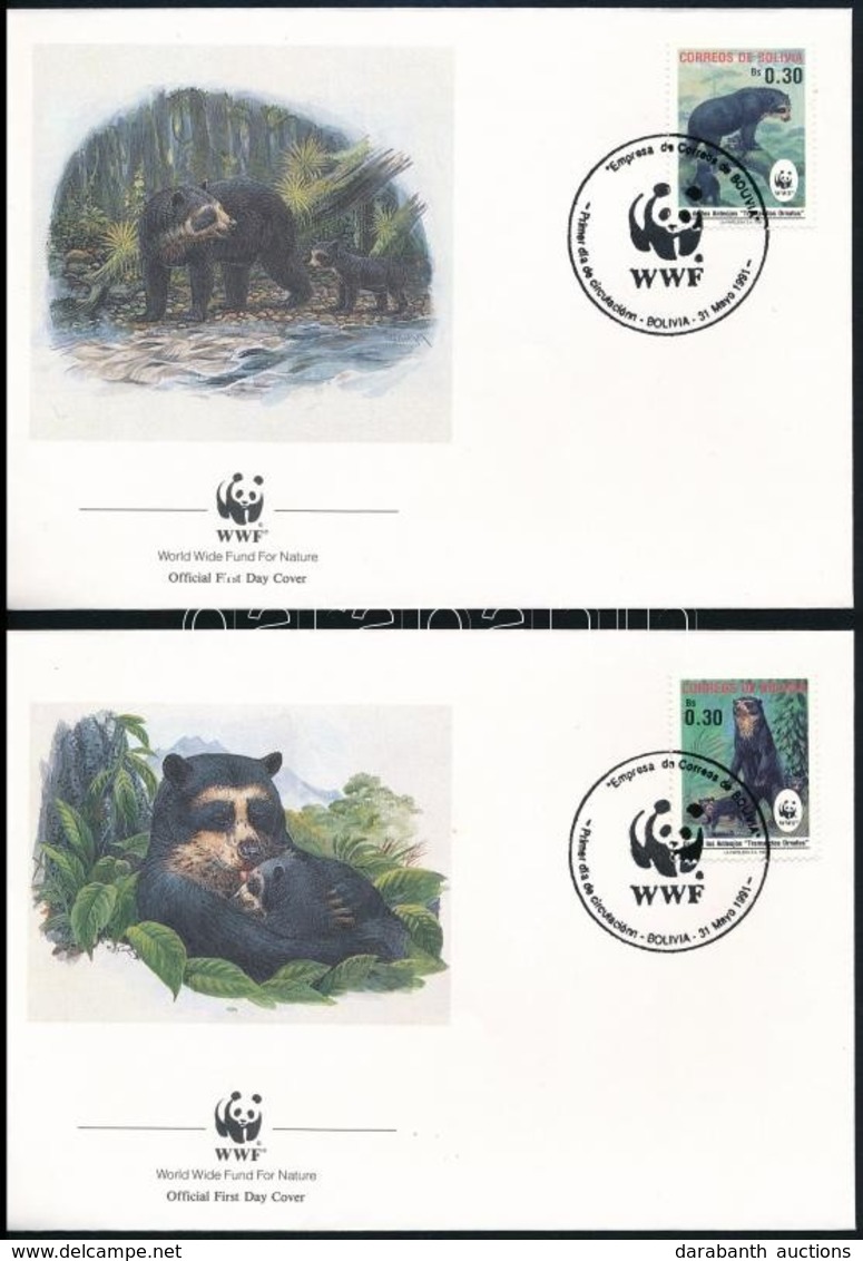 1991 WWF: Pápaszemes Medve Sor 4 FDC-n Mi 1137-1140 - Andere & Zonder Classificatie