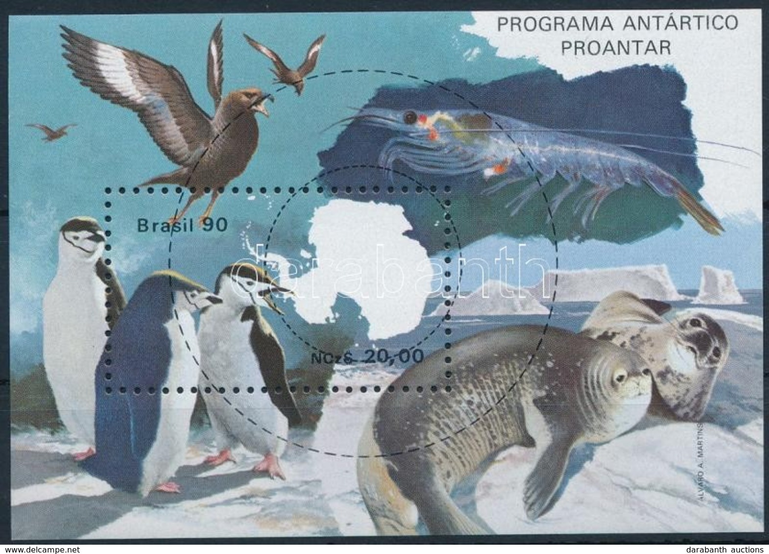 ** 1990 Antarktisz-kutatás Blokk Mi 82 + Blokk FDC-n - Other & Unclassified