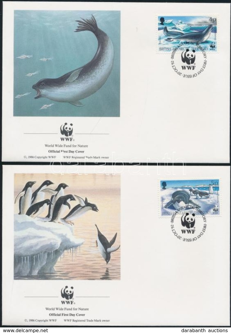 1992 Fókák és Pingvinek Sor WWF Motívumú értékei Mi 193-196 4 Db FDC-n - Other & Unclassified