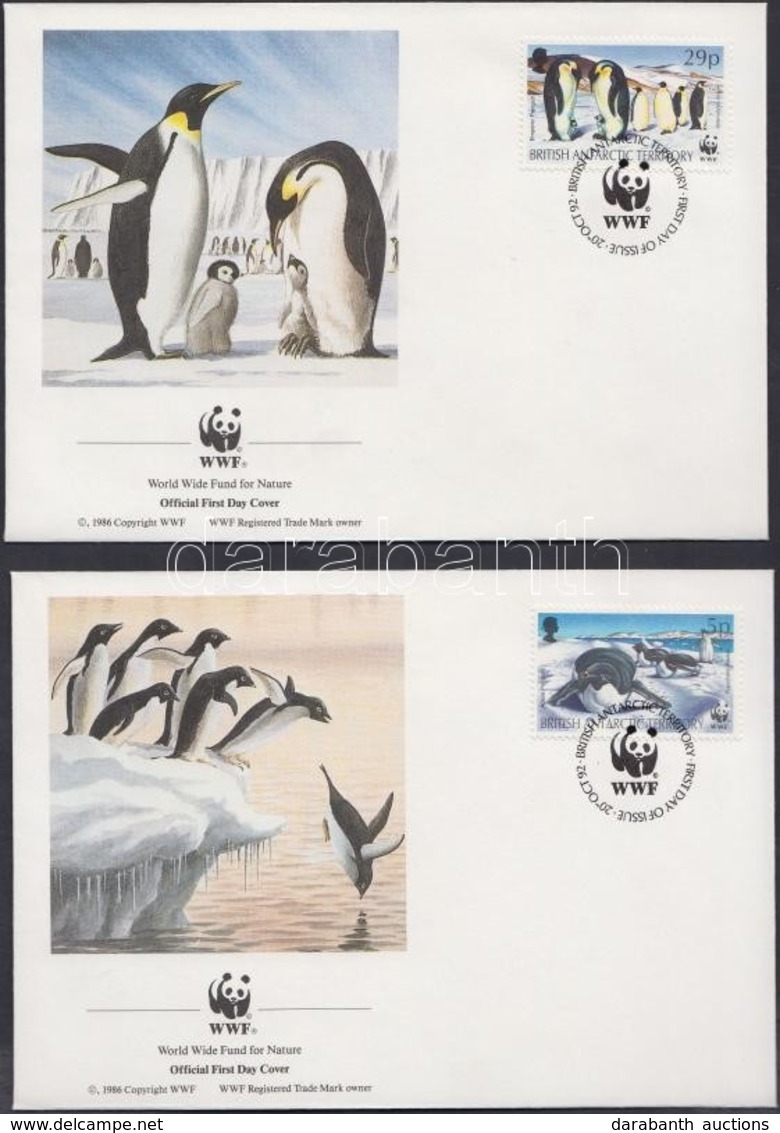 1992 WWF Fókák és Pingvinek Sor WWF értékei Mi 193-196 4 FDC - Other & Unclassified