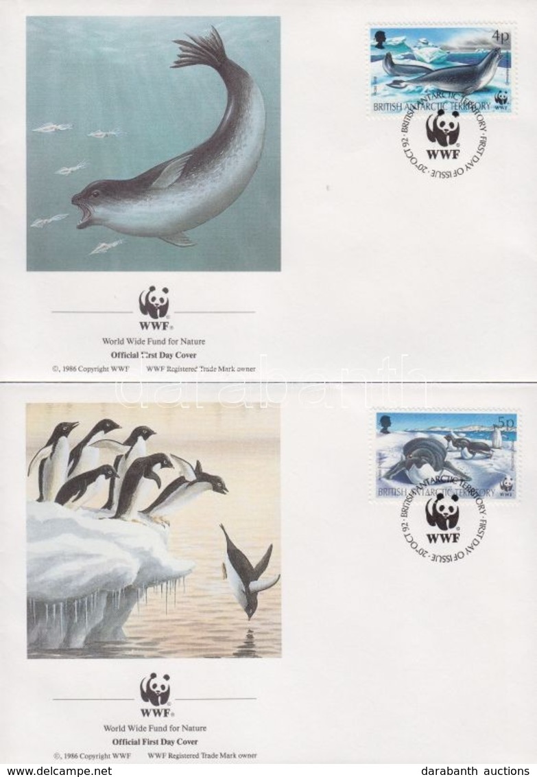 1992 WWF Fókák, Pingvinek Mi 193-196 4 FDC-n - Other & Unclassified