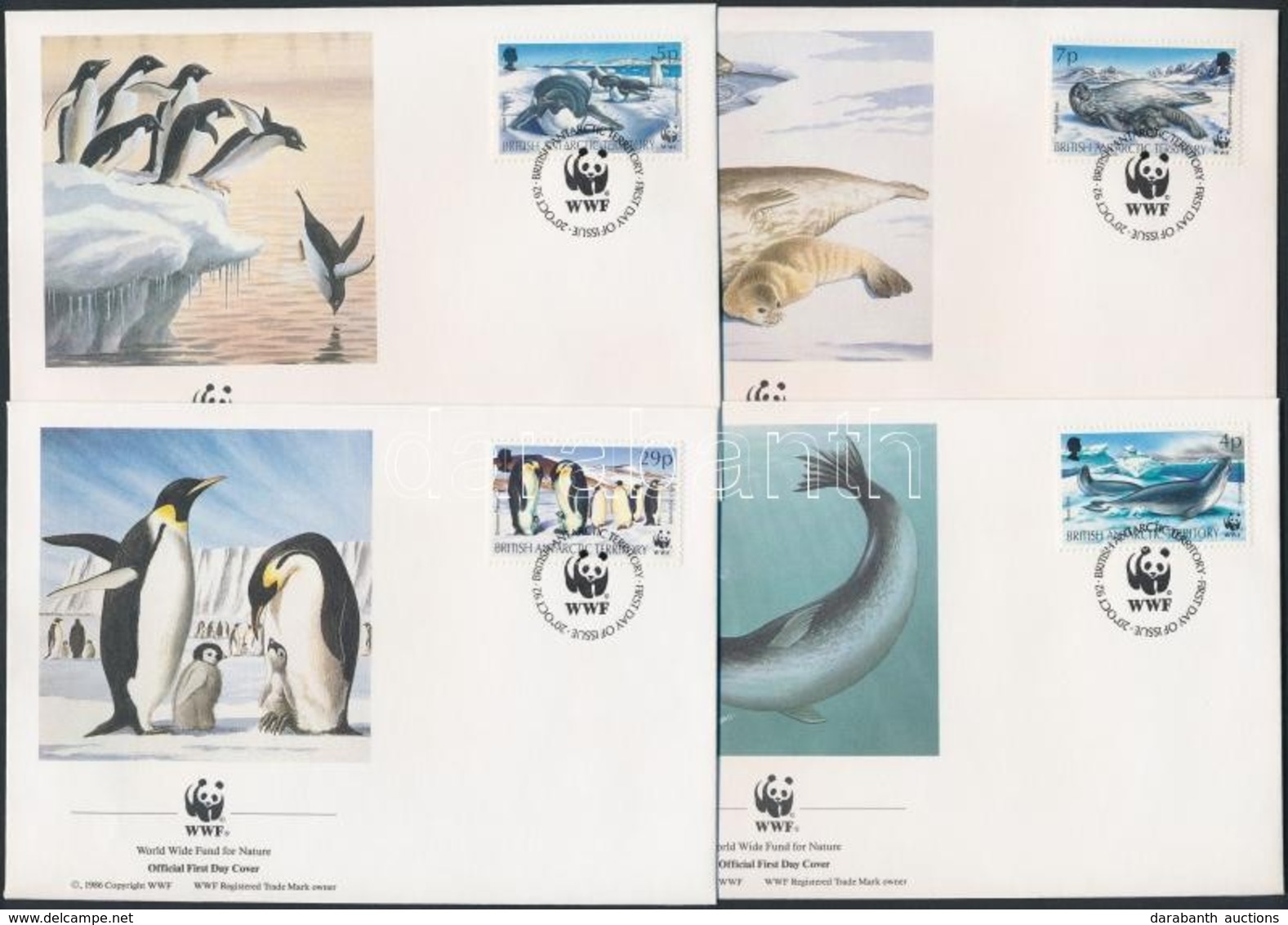 1992 WWF: Fókák és Pingvinek 4 Db FDC Mi 193-196 - Other & Unclassified