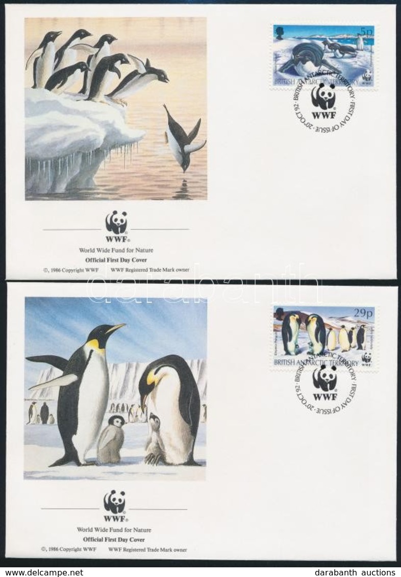 1992 WWF: Fókák és Pingvinek 4 érték Mi 193-196 4 Db FDC-n - Other & Unclassified