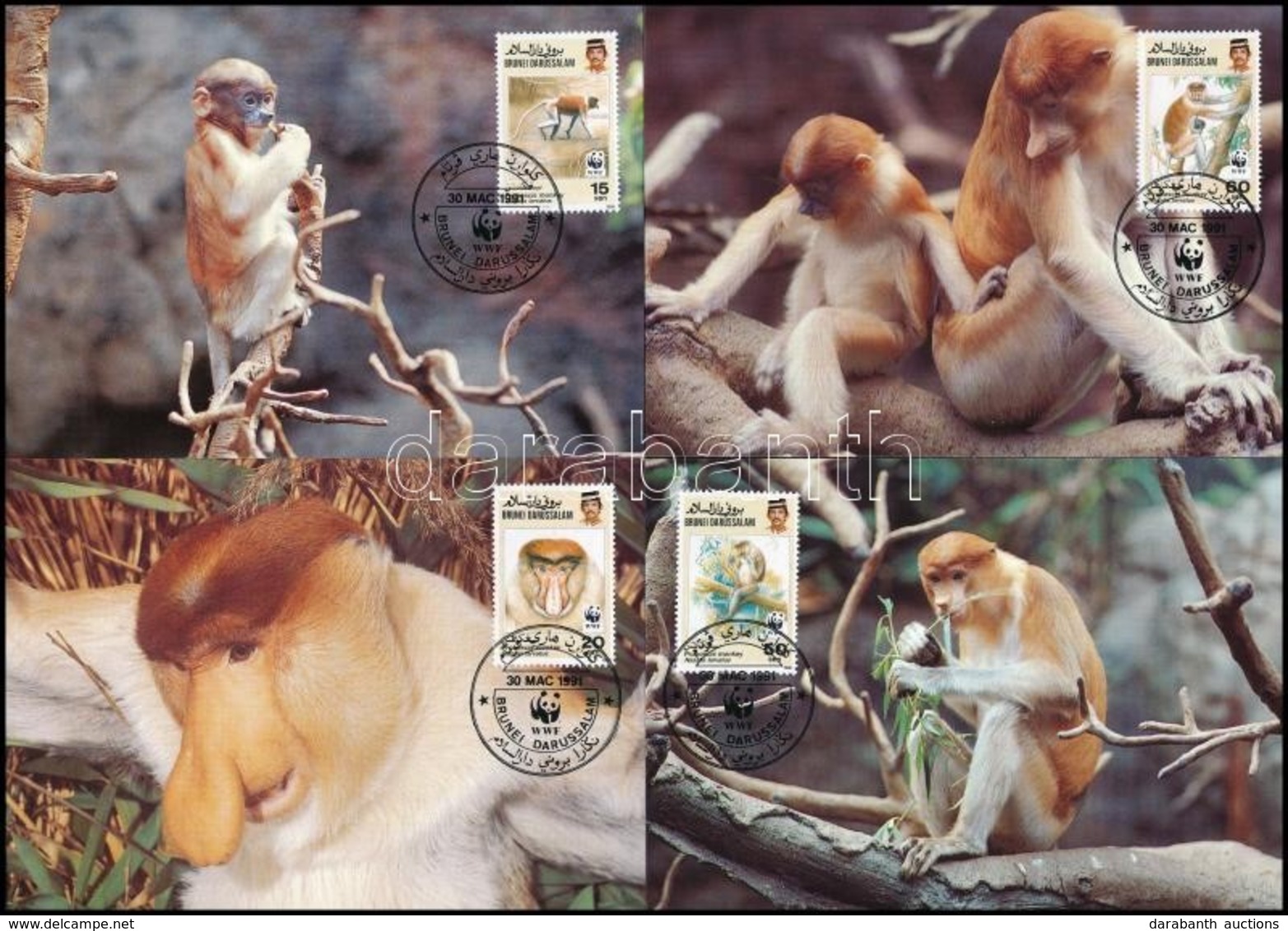 1991 WWF Borneói Nagyorrúmajom 4 CM-en Mi 430-433 - Andere & Zonder Classificatie