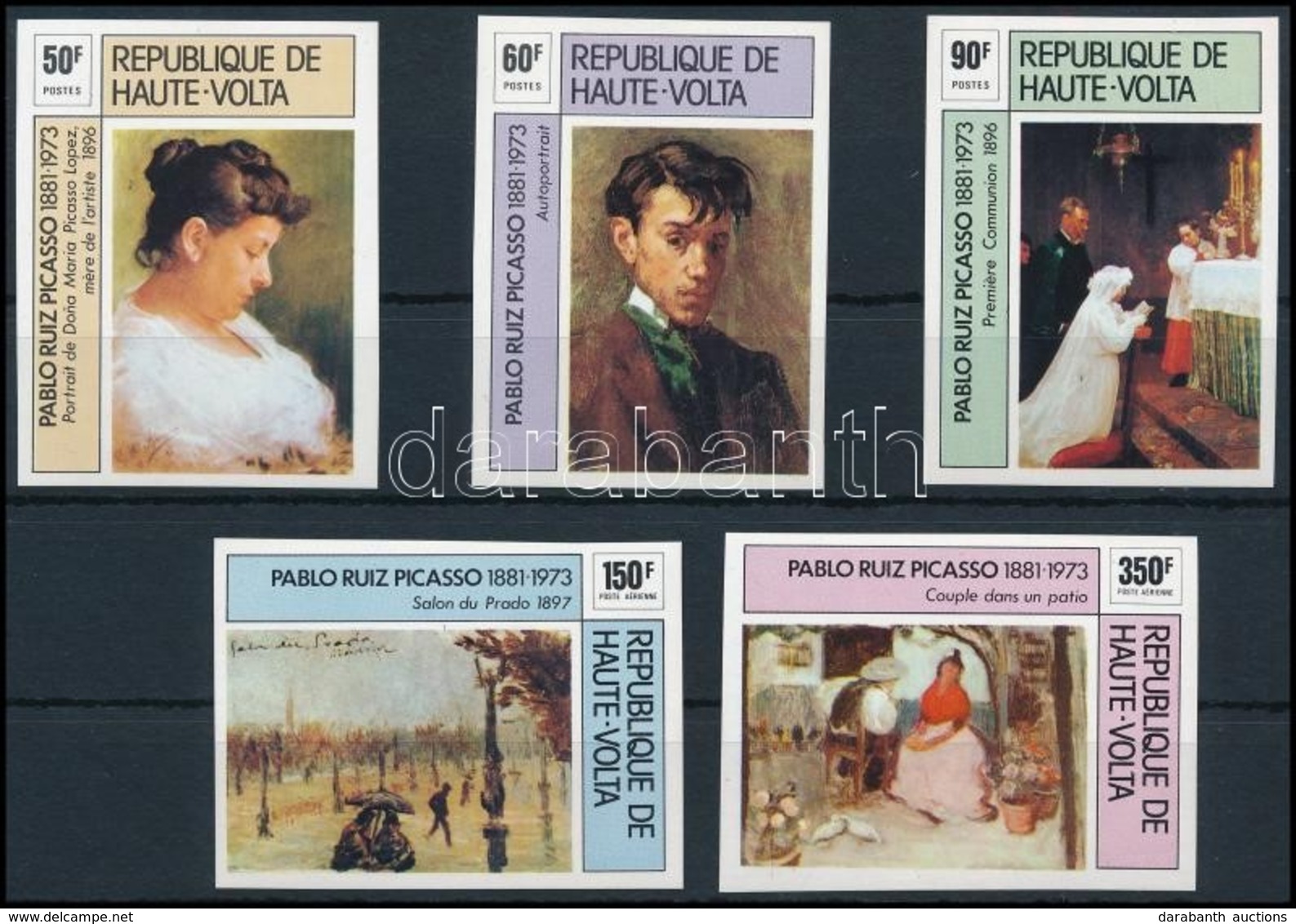 ** 1982 Picasso, Festmények Vágott Sor,
Picasso, Paintings Imperforated Set
Mi 587-591 - Other & Unclassified