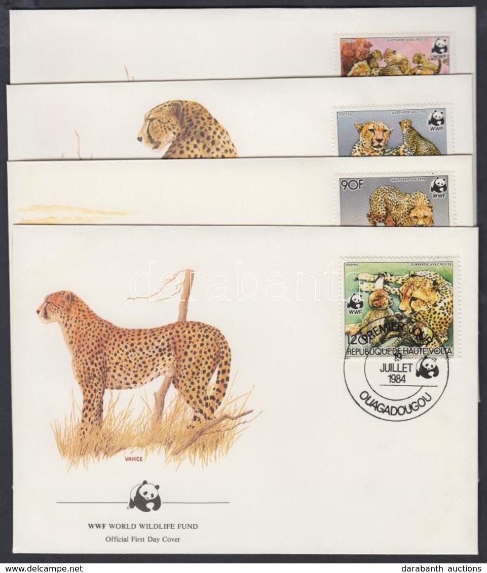 1984 WWF: Gepárdok Sor 4 Db FDC-n Mi 957 A-960 A - Other & Unclassified